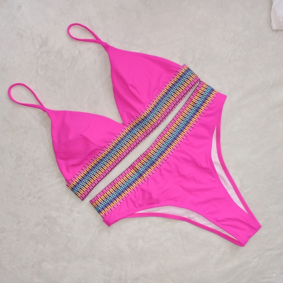 Pink NWOT Hi Cut Bikini size Large - Picture 8 of 8